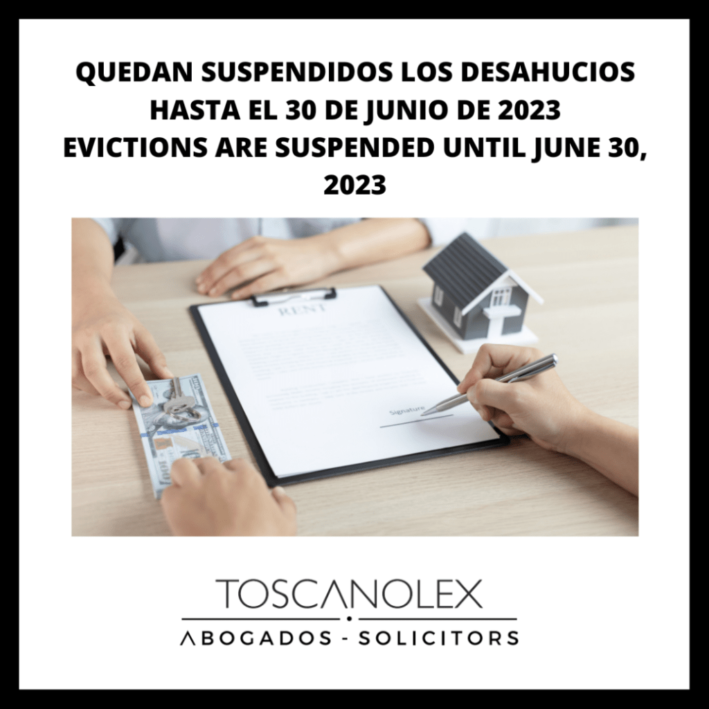 SUSPENDIDOS LOS DESAHUCIOS