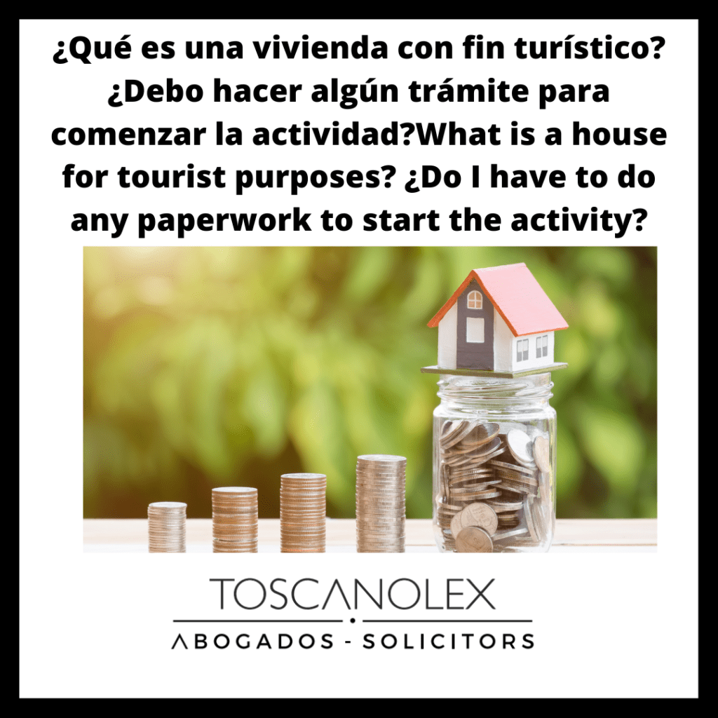 VIVIENDA CON FIN TURISTICO
